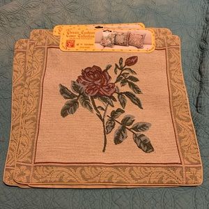 3 piece set Rose 🌹 classic cushion covers. 
16” Square 70% polyester/30% cotton